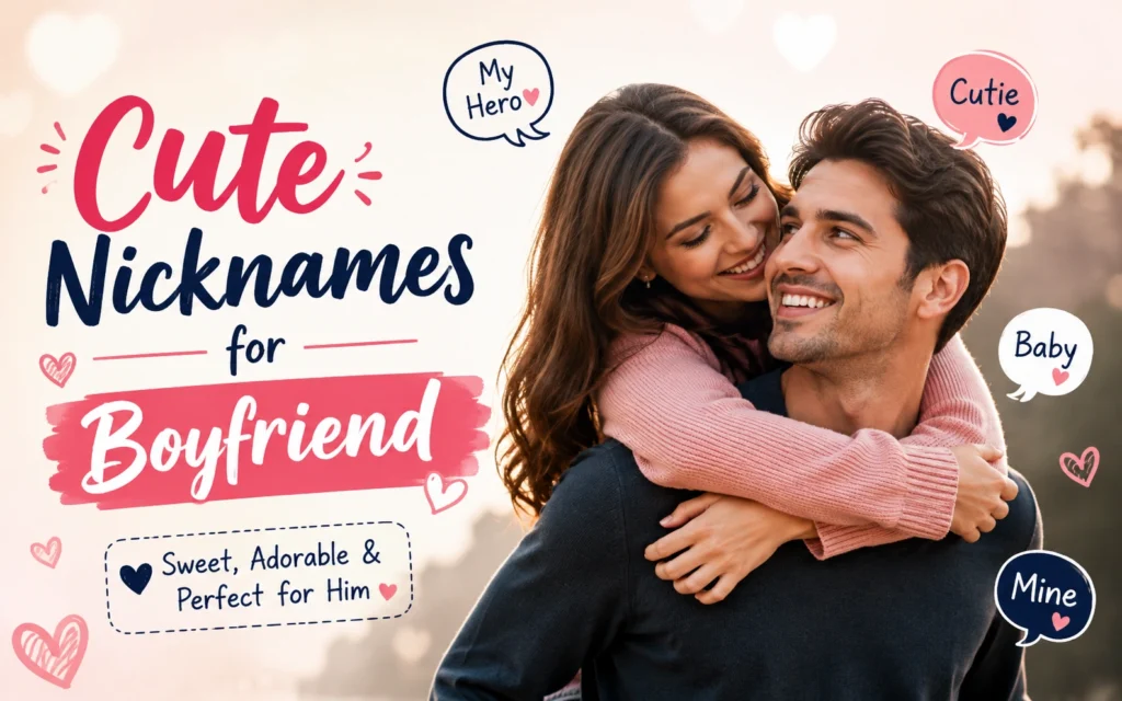 Cute Nicknames for Boyfriend: 100+ Ideas He’ll Actually Love (2026) Cute Nicknames for Boyfriend: 100+ Ideas He’ll Actually Love (2026)