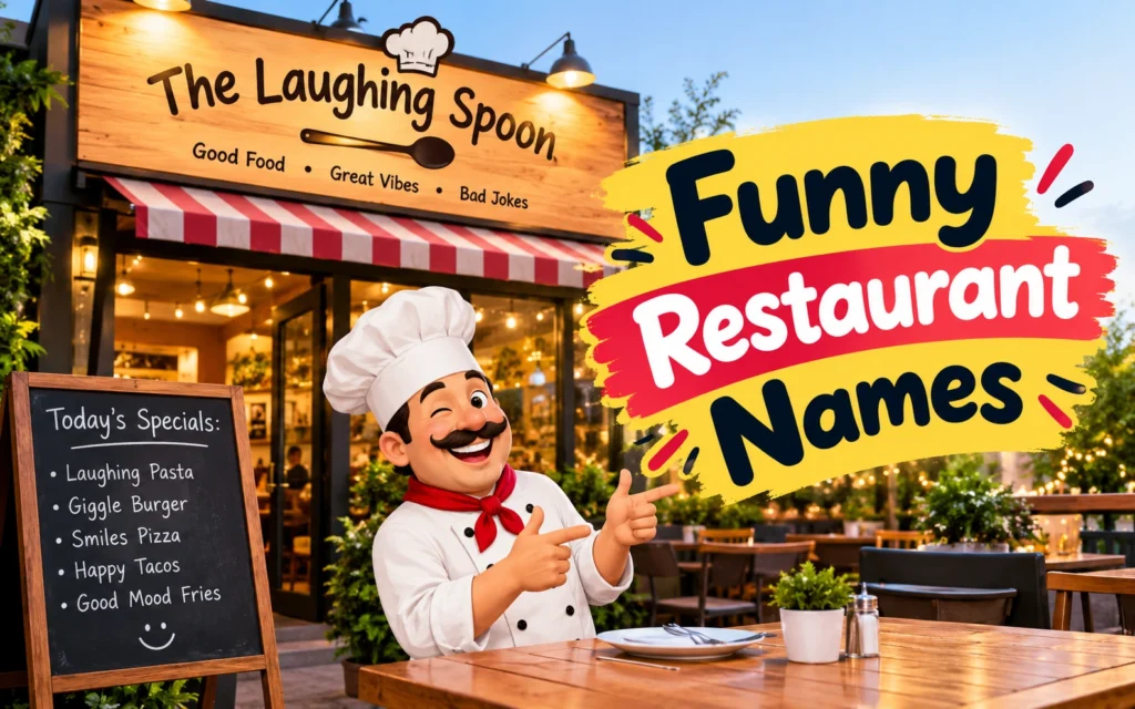 Funny Restaurant Names: 90+ Ideas, Meanings & a Generator Trick (2026) Funny Restaurant Names: 90+ Ideas, Meanings & a Generator Trick (2026)