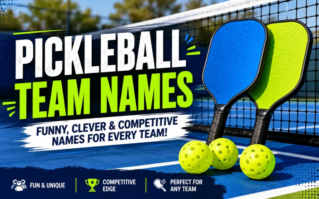 Pickleball Team Names: 200+ Funny, Clever & Cool Picks (2026) Pickleball Team Names: 200+ Funny, Clever & Cool Picks (2026)